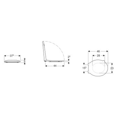 Geberit 300 Comfort closetzitting - met deksel - voor minder validen antibacterieel - met doorlopende pen - wit