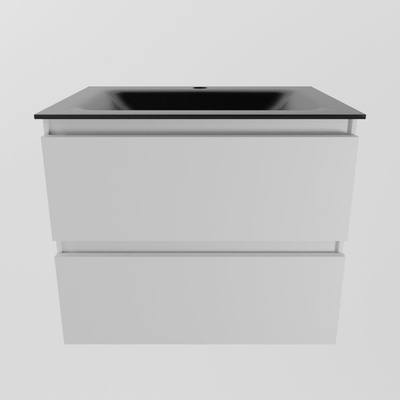 Mondiaz AIVY Ensemble de meuble - 60x45x50cm - 1 trou de robinet - 1 vasque Urban Solid surface - Centre - 2 tiroirs - avec miroir - MDF Talc