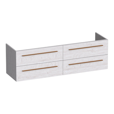 BRAUER Trust wastafelonderkast 160 excl. opbouwgrepen 4 softclose lades en 2 sifon uitsparingen - Forest Seashell