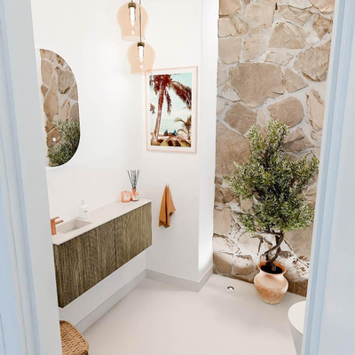 Mondiaz JOYA-DLUX 100cm toiletmeubel - kleur Dusk - Wastafel FAYE positie Links 1 kraangat kleur Meli.