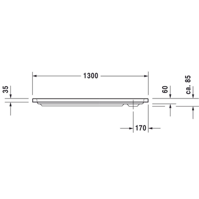 Duravit D Code douchebak 130x75cm acryl rechthoekig wit