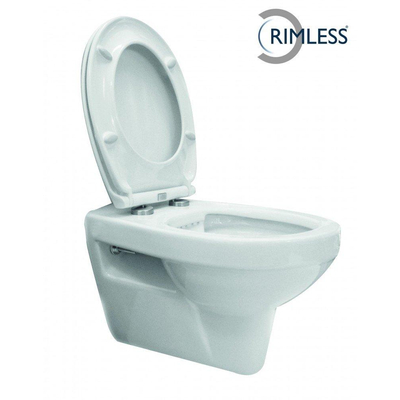 Xellanz Trevi wandcloset rimless met Ultimo 3.0 toiletzitting softclose en quick release glans wit