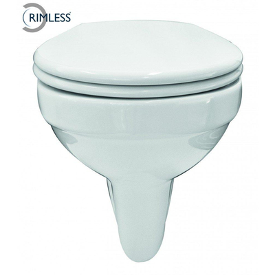 Xellanz Trevi WC suspendu rimless à fond creux avec abattant softclose et quick release blanc