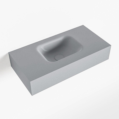 Mondiaz LEX Lave-main - 60x30x12cm - lavabo au centre - sans trou de robinet - Solid Surface - Plata