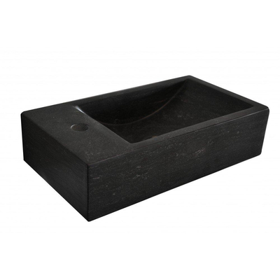 Wiesbaden Raw lavabo suspendu gauche 40x22x10 cm pierre dure satinée