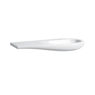 Laufen Alessi One meubelwastafel 120x50x16.5cm zonder kraangat waskom rechts. aflegruimte links incl. afvoerplug keramiek lcc-wit