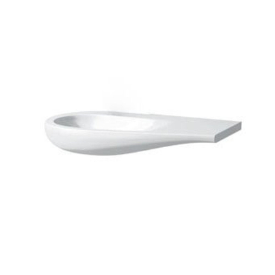 Laufen Alessi One meuble-vasque de salle de bains 90x50x16.5cm sans trou de robinet vasque à gauche. surface de dépose à droite incl. bonde en céramique lcc-blanc