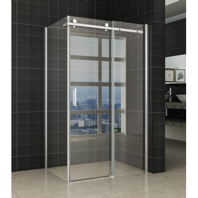 Wiesbaden Pared Cabine - met 1 schuifdeur - 120x90x200cm - 8mm - nano helder glas - chroom