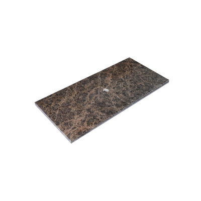 Saniclass Noche Plan vasque - 100x46cm - 1 trou de robinet - 1 découpe pour siphon - pierre naturelle marbrée - Dark Emperador