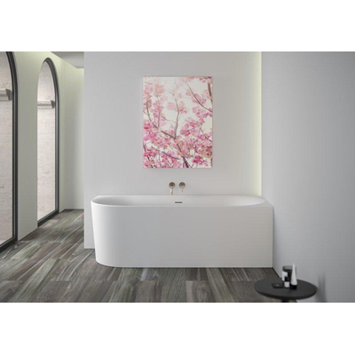 Plieger Kansas Hoekbad - 180x80x60cm - hoek rechts - met slotoverloop - met af- en overloopgarnituur - met poten - acryl - wit