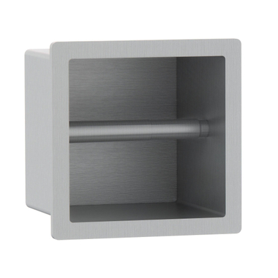 Fortifura Calvi Porte-rouleau de papier toilette - encastré - 17,3x17,3x15,3cm - Acier inoxydable brossé PVD (inox)