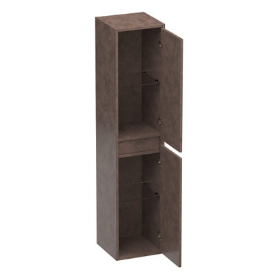 BRAUER Adore armoire de salle de bains - 160x35x35cm - avec 2 portes sans poignées ouvrant à gauche ou à droite Erosion