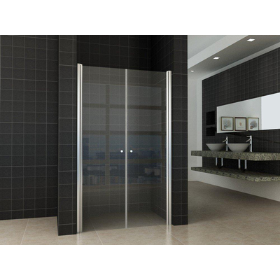 Wiesbaden Lagos Pendeldeur in nis - 80x200cm - 6mm - nano helder glas - chroom