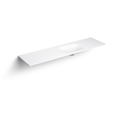 Clou Hammock plan de toilette 180x50,3cm simple vasque à droite Aluite Blanc mat