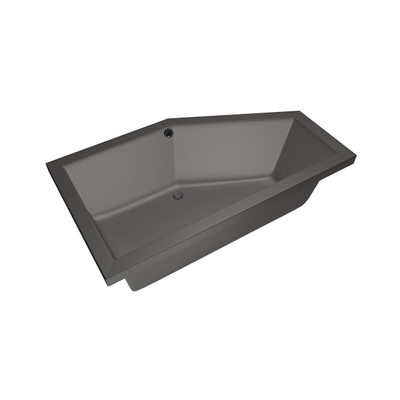 Xenz Society Baignoire d'angle - 160x90x53 - bonde Centrale - Droite - acrylique - anthracite