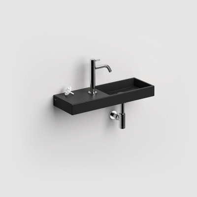 Clou Mini Wash Me fontaine 56x19cm trou de robinet à gauche Céramique Noir mat