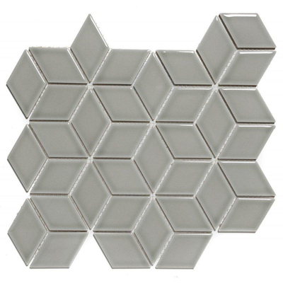 La Mosaic Factory Paris carreau mosaïque - 26,6x30,5cm - carrelage mural - Porcelaine Gris Clair Brillant
