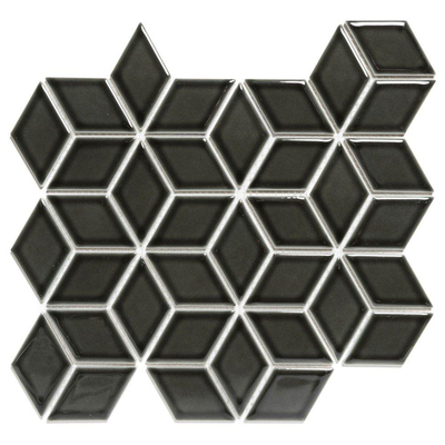 La Mosaic Factory Paris carreau mosaïque - 26,6x30,5cm - carrelage mural - Porcelaine Noir Brillant