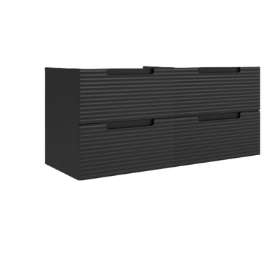 Saniclass Prime Balance Meuble sous lavabo - 120x55x44.9cm - 4 tiroirs - Poignée intégrée - MDF - noir mat