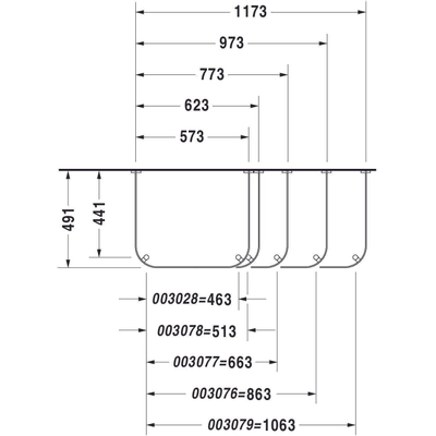 Duravit Happy D.2 Onderstel verstelbaar - 5cm - voor wastafel 231865 - hoogglans chroom