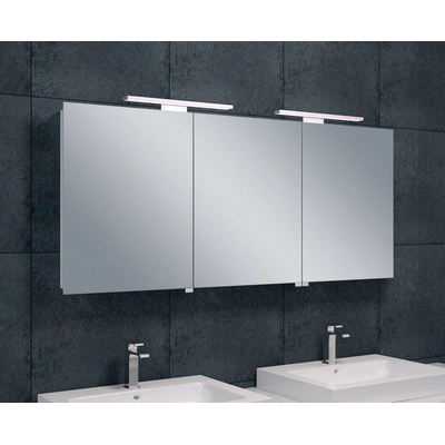 Exellence Bright Armoire miroir 140x60x14cm avec éclairage LED aluminium