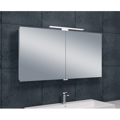 Xellanz Bright spiegelkast – 120x60x14 cm – directe LED boven – met stopcontact – Aluminium