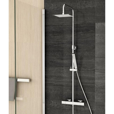Crosswater Atoll Multivalve Doucheset - met thermostatische kraan - hoofddouche 36x24cm en handdouche - met douc - hoogglans chroom