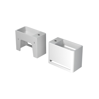 INK Hangar Fontaine - 40x20x30cm - vasque à droite - 1 trou de robinet - polystone blanc brillant