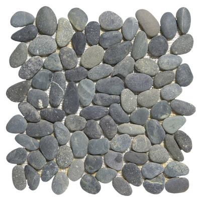 The Mosaic Factory Natural Stone mozaïektegel - 30.5x30cm - wand en vloertegel - Organisch - Rivier steen Dark Grey Mat
