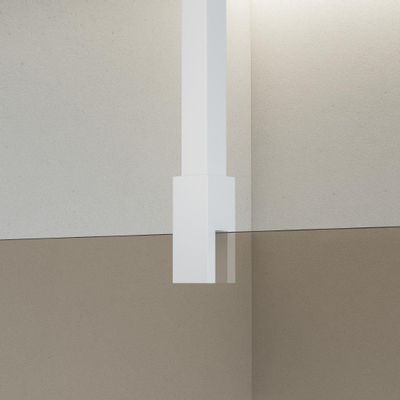 FortiFura Galeria Douche à l'italienne - 100x200cm - Fumé - Bras plafond - Blanc mat