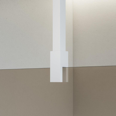 Fortifura Galeria Douche à l'italienne - 120x200cm - Fumé - Bras plafond - Blanc mat