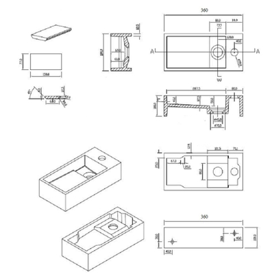 Best Design Arty Droite lave-mains Just Solid 36x18x10cm