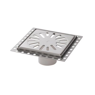 Aquaberg Renouvellement en acier inoxydable avec grille en acier inoxydable incl. deux siphons anti-odeur 150x150mm hauteur d''encastrement 7mm