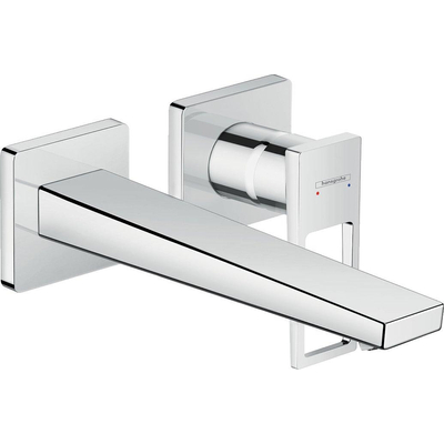 Hansgrohe Metropol Inbouw wastafelmengkraan - afbouwdeel - wandmontage uitloop 225mm - hoogglans chroom