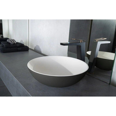 By Goof Waskom - opbouw - 38.5x13.8x38.5cm - Solid surface - Rond - Mat Grijs