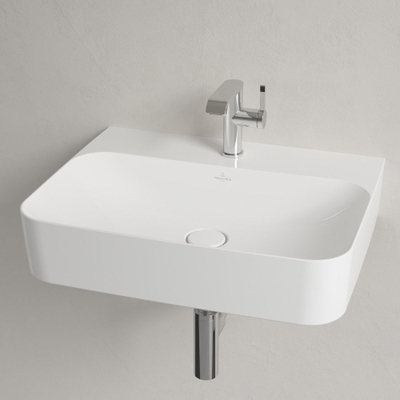 Villeroy & Boch finion wastafel - 1 kraangat - 60x47cm CeramicPlus - zonder overloop - White Alpine (glans wit)