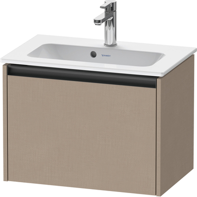 Duravit Ketho.2 Wastafelonderbouwkast - met 1 lade - 61x39x44cm - met greep antraciet - linnen mat