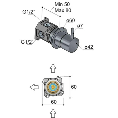 Hotbath Cobber inverseur 2 fonctions laiton vieilli