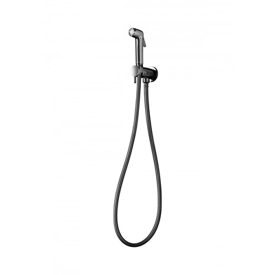 Hotbath Mate KHDS2 Douchette pince avec flexible 150cm - avec support et robinet d'arrêt - Nickel brossé - DESTOCKAGE