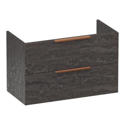 BRAUER Elevate wastafelonderkast ondiep 80 excl. opleggrepen 2 softclose lades en 1 sifon uitsparing - Damascus