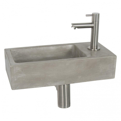 Differnz Juti pack lave-mains – 38,5 x 18,5 x 9 cm – béton gris – robinet chromé