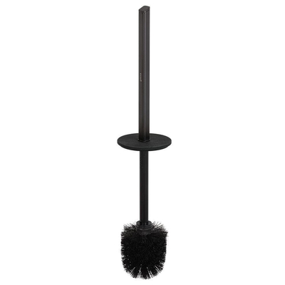 Geesa Shift Toiletborstel met houder Zwart metaal geborsteld (zwarte deksel en borstel)