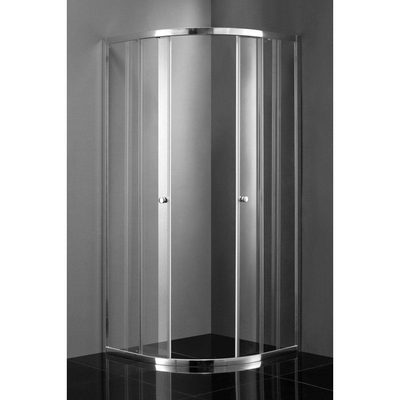 Adema Glass Cabine de douche Quart de rond avec 2 portes coulissantes 90x90x185cm vitre claire avec receveur de douche 4cm