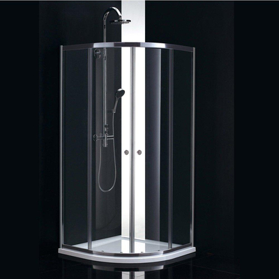 Adema Glass douchecabine 90x90x189cm kwartrond met 2 schuifdeuren helder glas inclusief douchebak 4cm