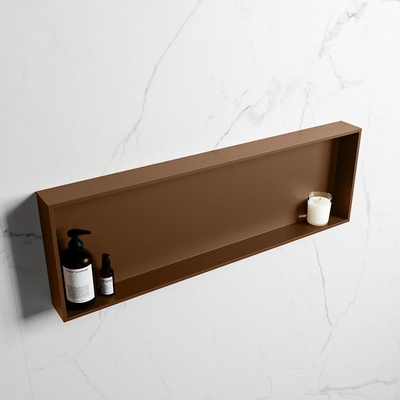 Mondiaz Easy nis 29.5x89.5x8cm voor Inbouw/opbouw 1 open vak Solid surface Rust/Rust