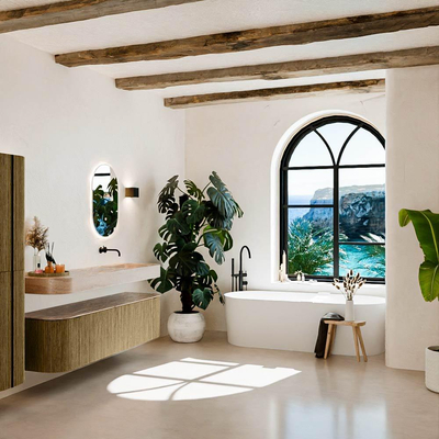 MONDIAZ THOR-DLUX 170cm badmeubel ronding links + rechts kleur Dusk met 1 lade en 2 deuren. Vrijhangende wastafel CLOUD Rechts zonder kraangat kleur Saba.