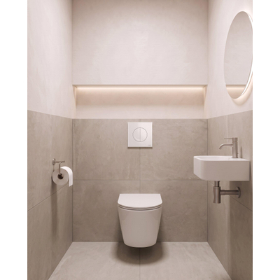 QeramiQ Dely Toiletset - Wisa inbouwreservoir - witte bedieningsplaat - softclose toilet zitting 35 mm - glans wit