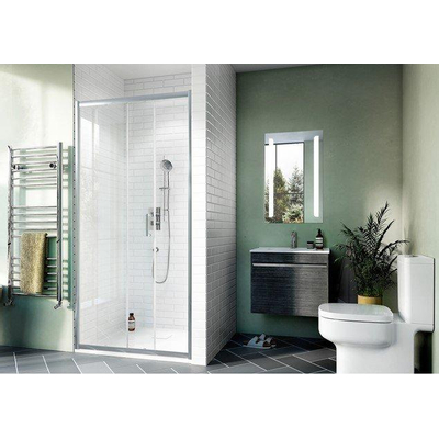 Crosswater Kai porte de douche - coulissante 120x90cm - avec verre de sécurité 6mm - clair aluminium argenté