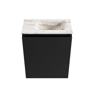 MONDIAZ TURE-DLUX Meuble WC 40 cm Urban. EDEN lavabo Frappe position droite. Sans trou de robinet.