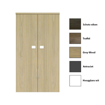Sanicare Q5 kolomkast dubbel 67x32x160cm 2 deuren standaard greep met softclose Grey-wood